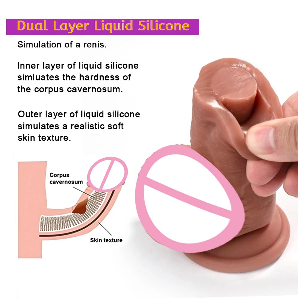 Advanced Silicone Big Soft Dildo Realistic Thick Double Penis Gay Masturbation Cock Anal Sex Toy for Man Woman Suction Cup Dick