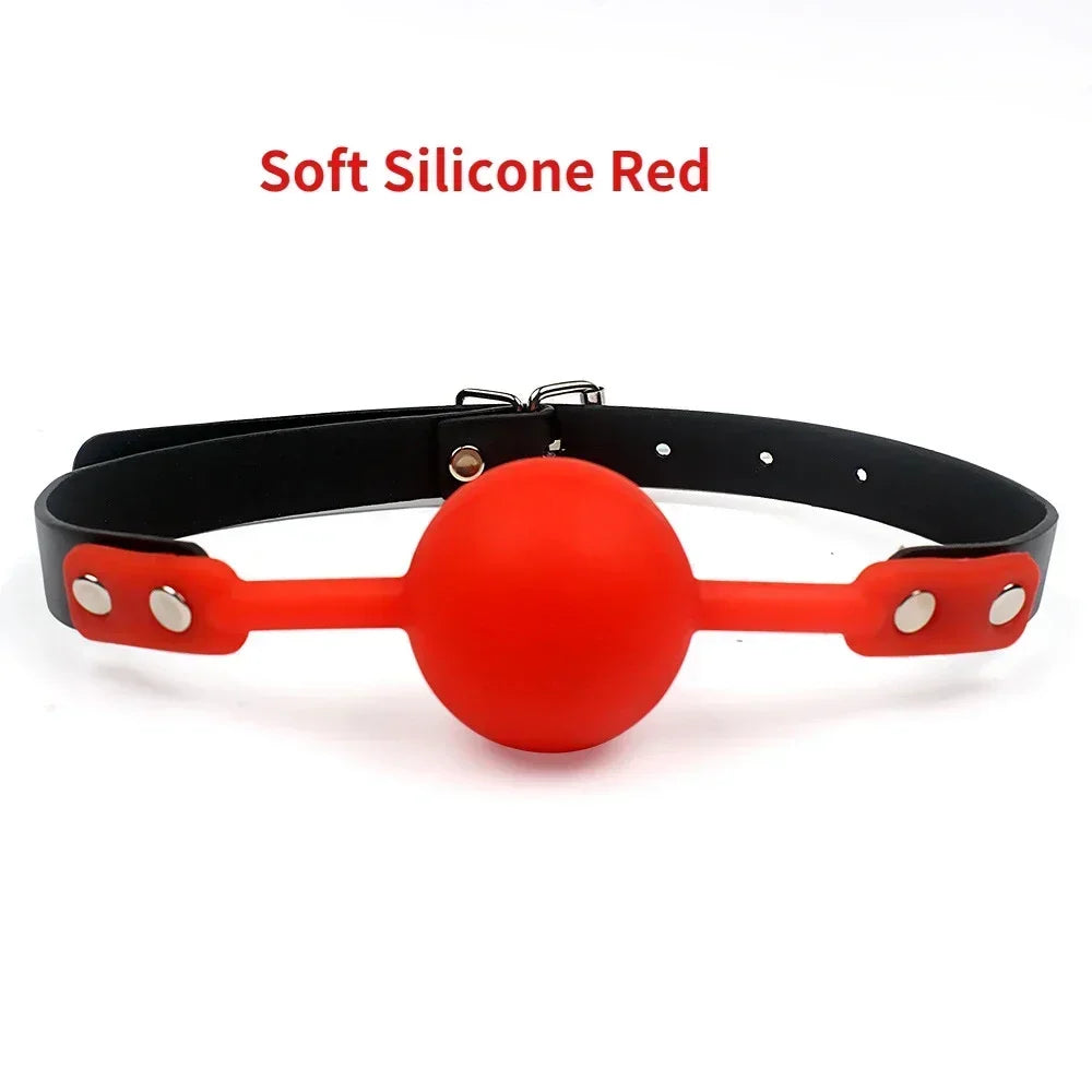 Soft Silicone Gag Ball Sex Toys Open Mouth Gag BDSM Bondage Mouth Ball Woman Couples Adult Sex Games Erotic Accessories Harness