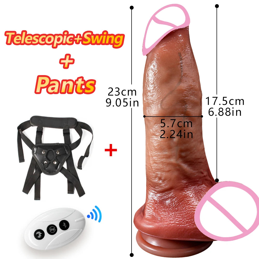 Huge Big Soft  Vibrator Heating Realistic Dildo for Woman Men Wireless Telescopic Dick Masturbator Penis G Spot Vagina Anal