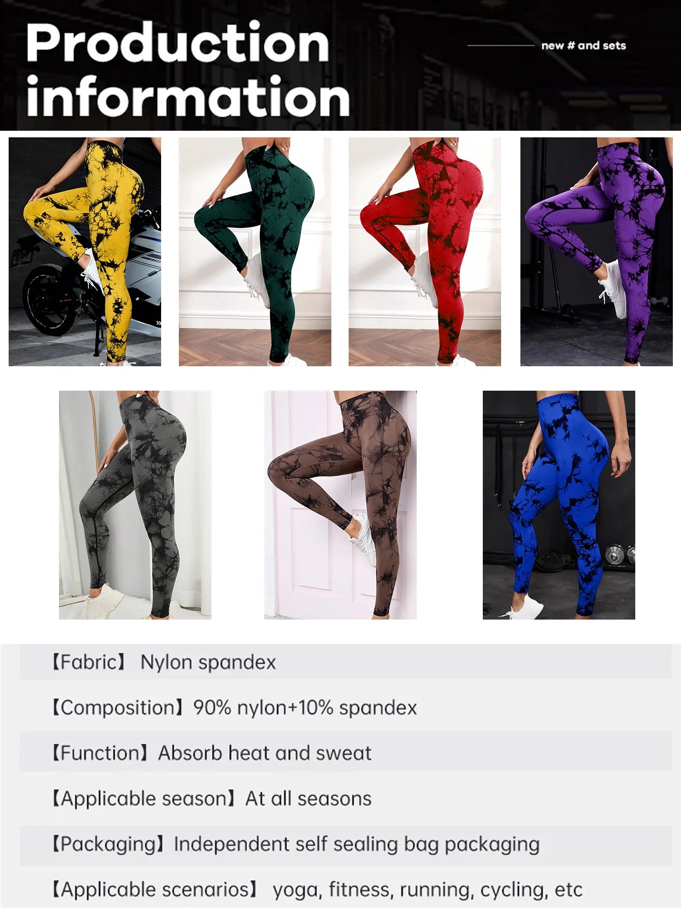 Woma Yoga Trendy Tie Dye Yoga Tights Seamless High Stretch Tummy Control Gym Leggings Seamless Tie Dye Leggings 2023 New