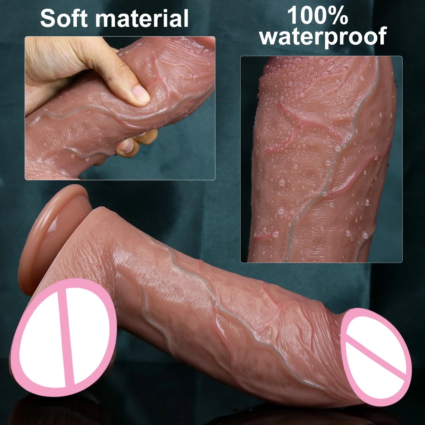 Advanced Silicone Big Soft Dildo Realistic Thick Double Penis Gay Masturbation Cock Anal Sex Toy for Man Woman Suction Cup Dick