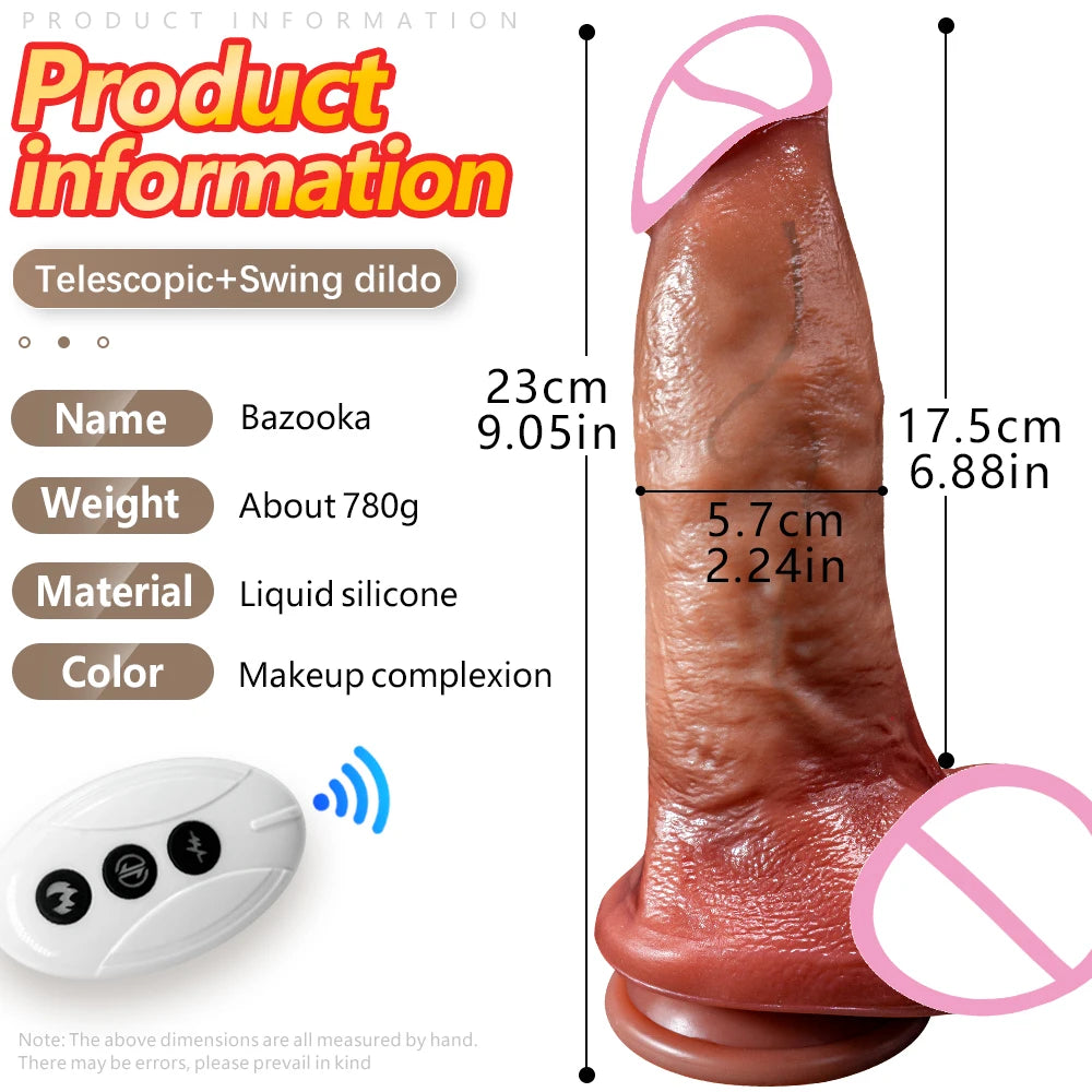 Huge Big Soft  Vibrator Heating Realistic Dildo for Woman Men Wireless Telescopic Dick Masturbator Penis G Spot Vagina Anal